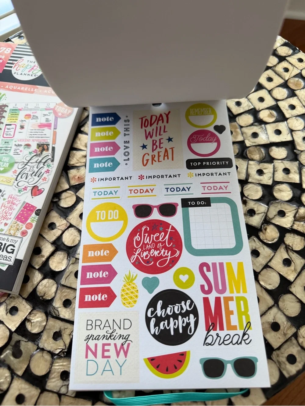 2 Happy Planner Decorative Sticker Pads.  Holiday/Seasonal and Watercolor themes